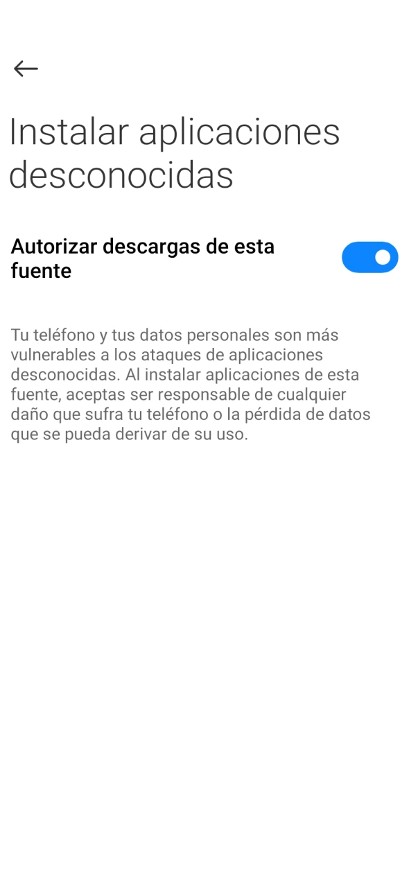 Habilitá las fuentes desconocidas antes de instalar la app de Jugabet.