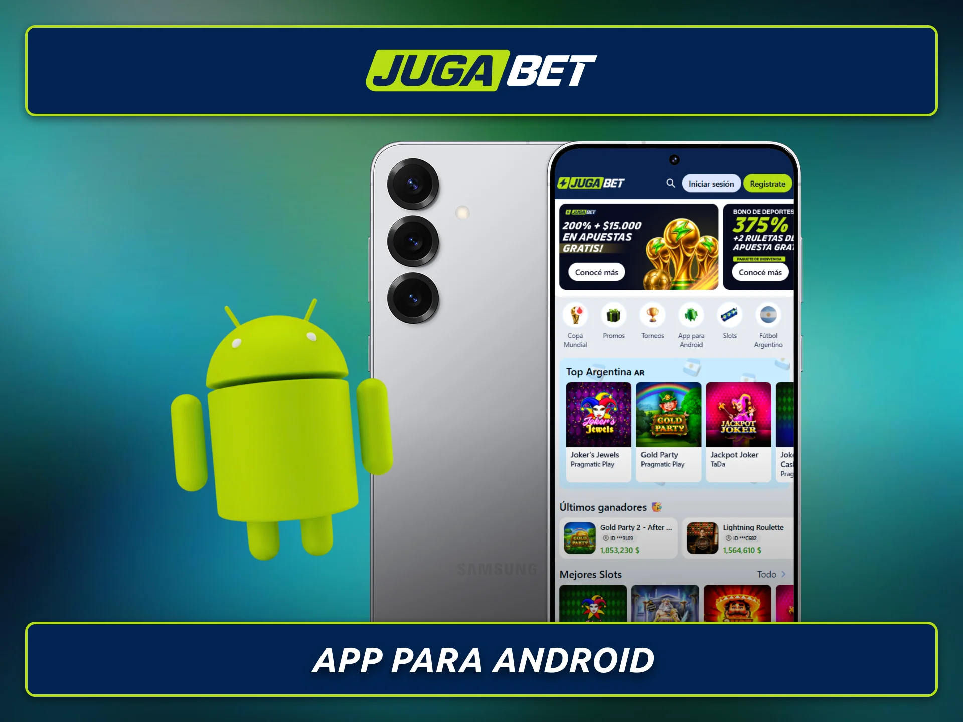 Descargá la aplicación Jugabet para Android y comenzá a apostar fácilmente.