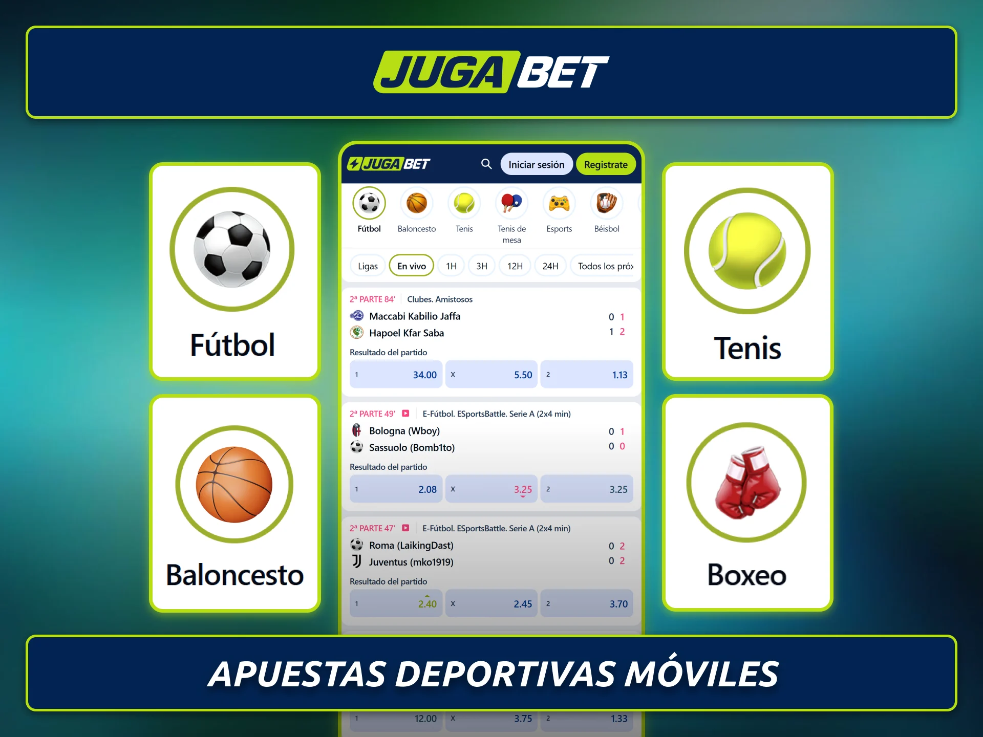 Realizá apuestas deportivas móviles desde la app de Jugabet en Argentina.