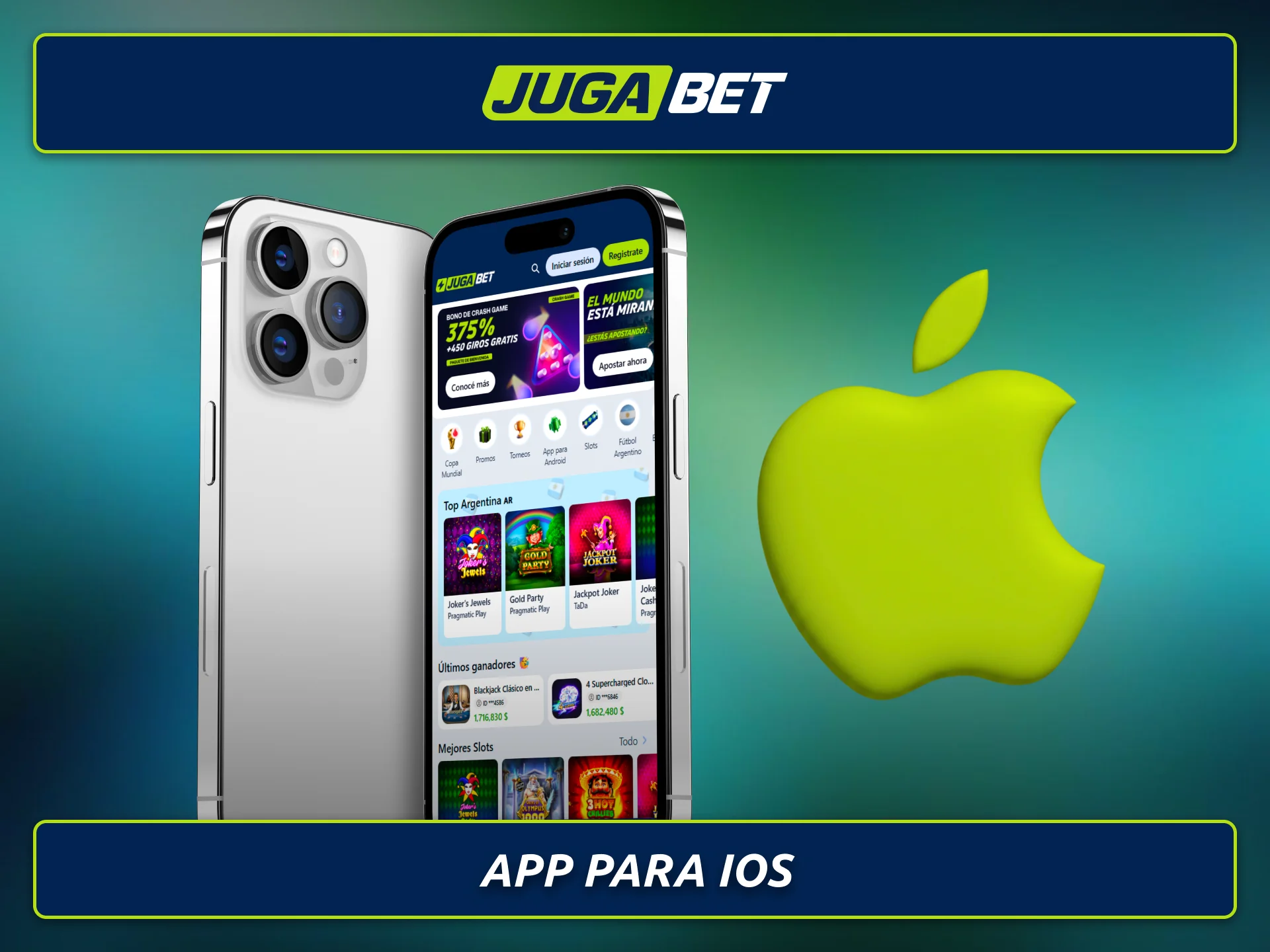 Descargá la aplicación Jugabet para iOS y disfrutá todas sus funciones.