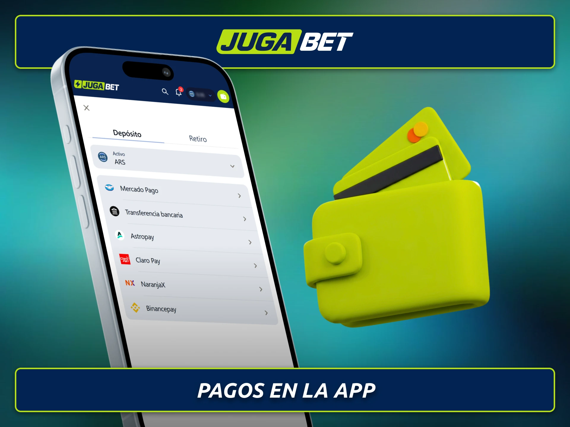 Gestioná pagos de forma segura desde la app de Jugabet en Argentina.