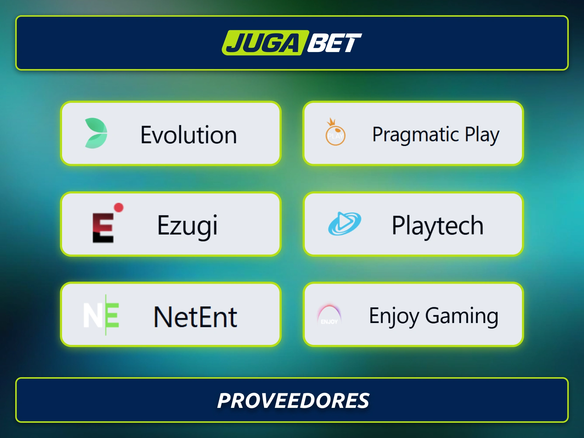 Conocé los proveedores de software del casino en vivo de Jugabet.