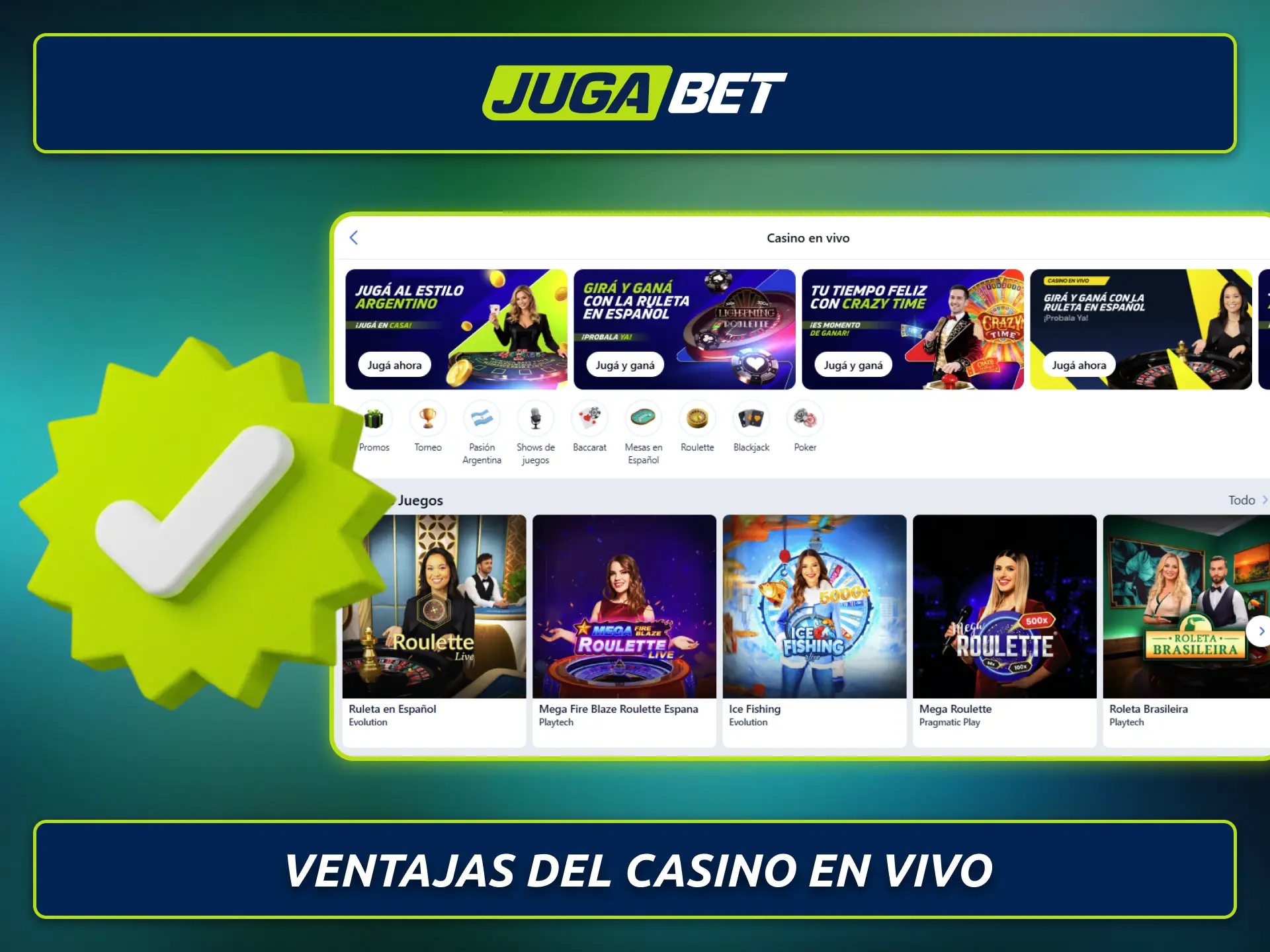 Descubrí las ventajas del casino en vivo de Jugabet para Argentina.