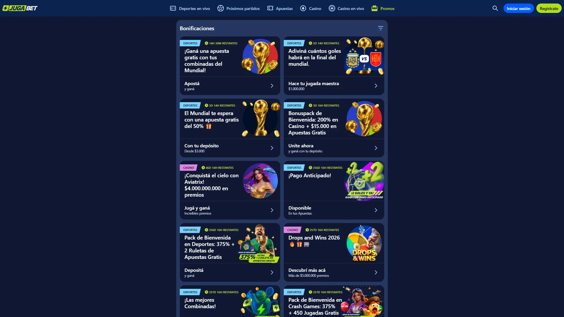 Descubrí los bonos disponibles para jugadores de Jugabet Argentina.