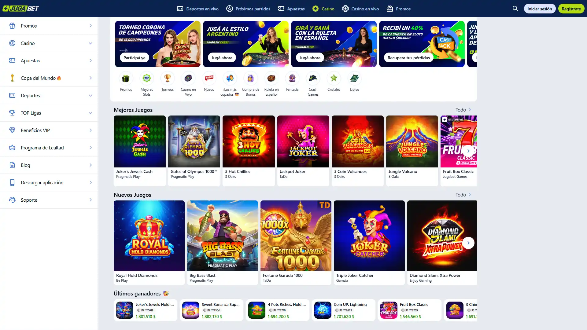 Disfrutá del casino online de Jugabet con una amplia selección de juegos.