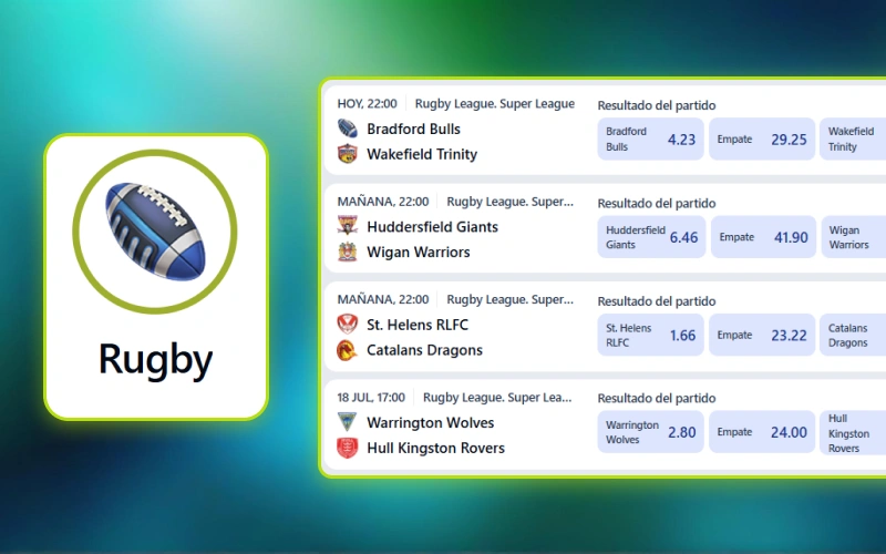 Explorá las apuestas de rugby ofrecidas por Jugabet para sus usuarios.
