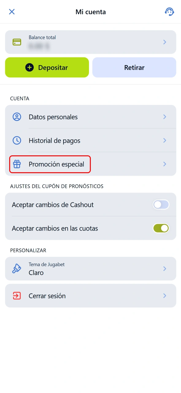 Ingresá tu código promocional en Jugabet durante la activación del bono.