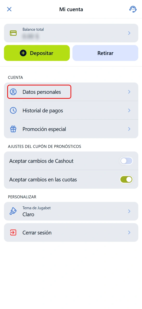 Accedé a la sección de verificación disponible en tu cuenta de Jugabet.