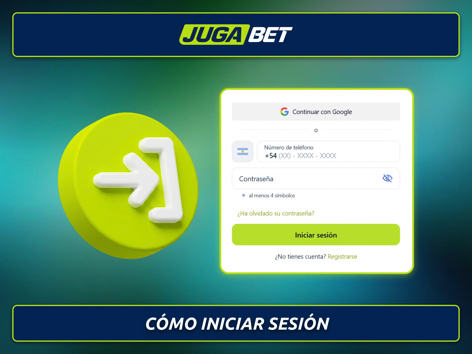 Iniciá sesión en tu cuenta de Jugabet de forma rápida y segura.