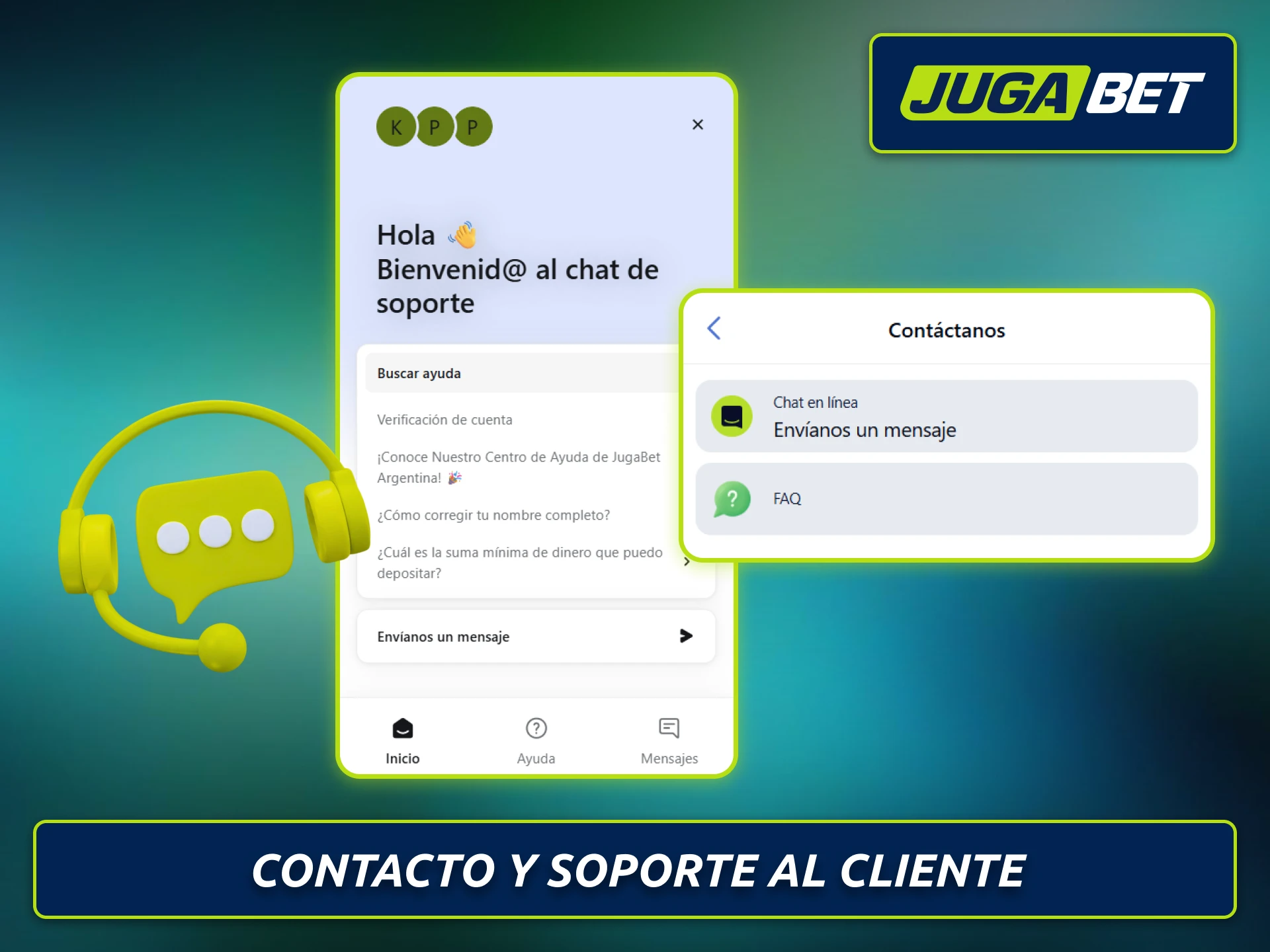 Contactá al soporte de Jugabet siempre que necesites ayuda o asistencia.